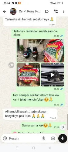 Testimonial Papan Bunga karang layung
